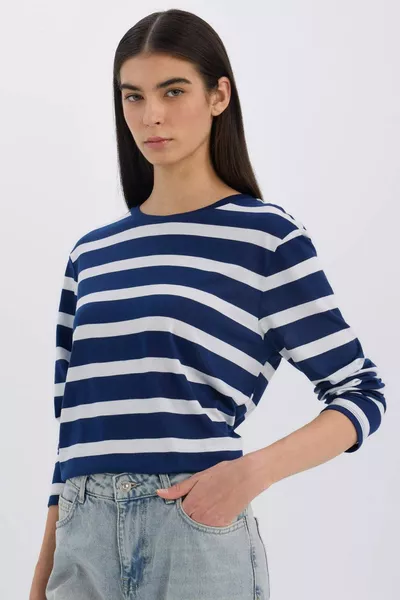 Regular Fit Striped Crew Neck Casual Long Sleeve T-Shirt WN