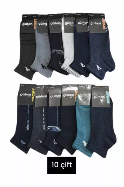  Pairs of Men's Cotton Sports Ankle Socks Assorted Colors and Patterns