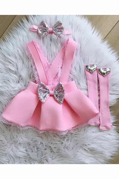 Girls' Lace Romper Set (Suitable for Age 2, Size 2-4 Years)