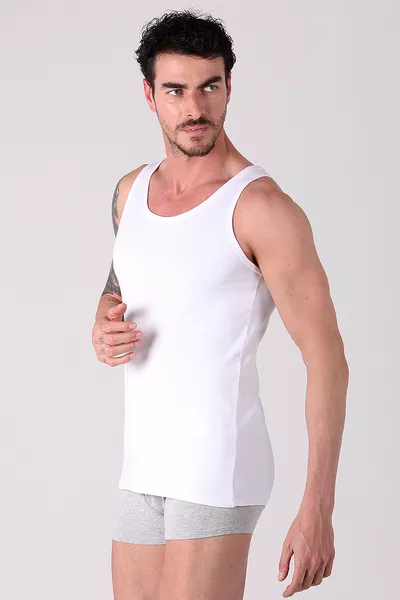 قميص داخلي D'S من القطن الناعم % قطن، مجموعة من 4 قطع، أبيض