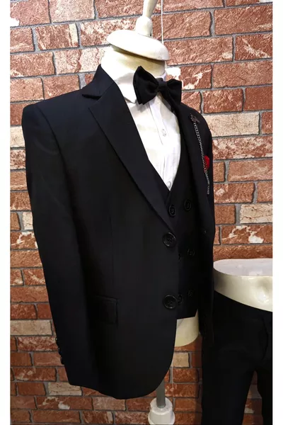 Ensemble de costume pour enfant avec gilet et chemise 1 à  ans Noir