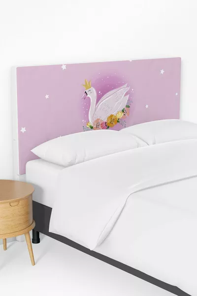 Наволочка для изголовья кровати с узором розового лебедя