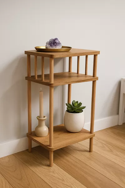 طاولة ركنية وطرابيز جانبي ذو رفين - كومودين - طاولة متعددة الاستخدامات عصرية