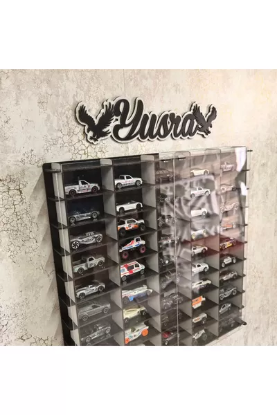 رف سيارة ألعاب مقياس 1/ مع غطاء أكريليك، متوافق مع سيارات هوت ويلز وماشبوكس المعدنية، نموذج سيارة ألعاب