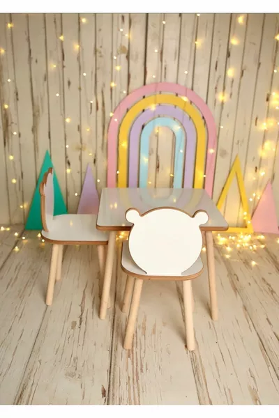 Детский игровой стол-стол для активности по методу Монтессори-Детский письменный стол со стулом