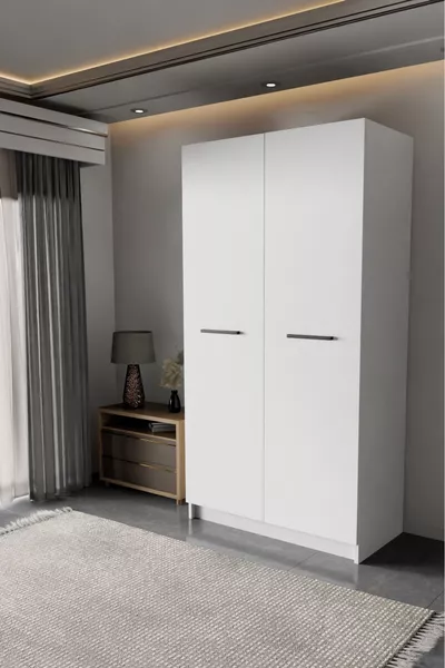 - LADIK - БЯЛ ДВОЕН ШКАФ С ВРАТИ  СМ