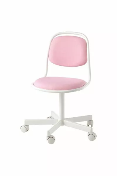 Ereganto - Chaise de travail pour enfants Örfjall, Blanc-vissle Rose, Fauteuil pivotant pour enfants