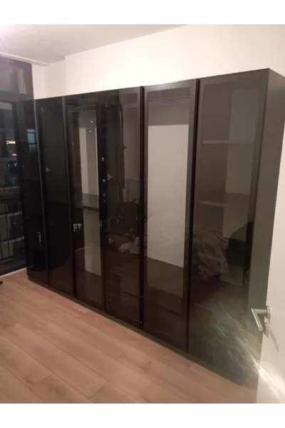 Esla Modular 6 Glass-Door Wardrobe % MDF (Home Delivery and Assembly Included)