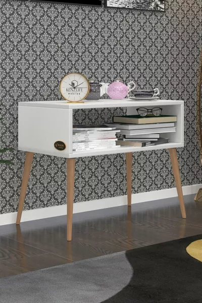 Komodin Dumrul Byz ** Wooden Leg Nightstand Bookshelf