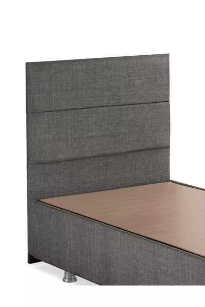 Niron Silver Hoofdbord - Eenpersoonsbed Hoofdbord, Afneembaar Grijs Linnen Stoffen Bedbodem Hoofdbord