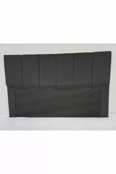 Основание кровати с изголовьем, разрезное, лен, антрацит