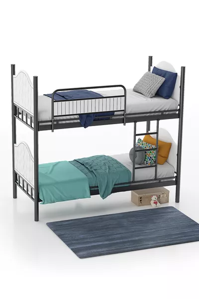 Pirimis Ahşap Başlıklı Metal Ranza – Genç Odası, × cm