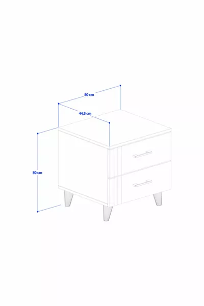 Paris Komodin - Siyah - Çekmeceli - Çizgili