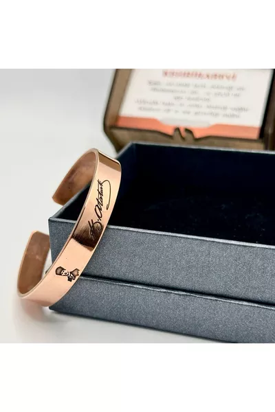 سوار نحاسي خالص مزخرف بصورة أتاتورك للجنسين