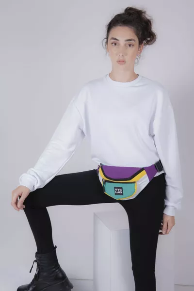 Sac bandoulière et ceinture coloré unisexe