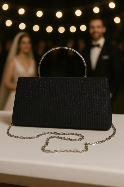 Women's Evening Glitter Mini Box Shoulder and Handbag with Chain