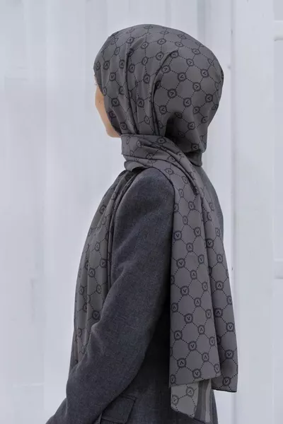 Женский роскошный шёлковый платок из Мадины, дымчатый, разноцветный, 