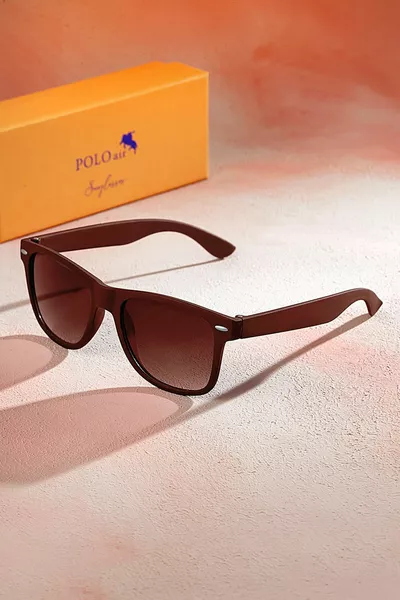 Occhiali da sole da uomo marroni con protezione 