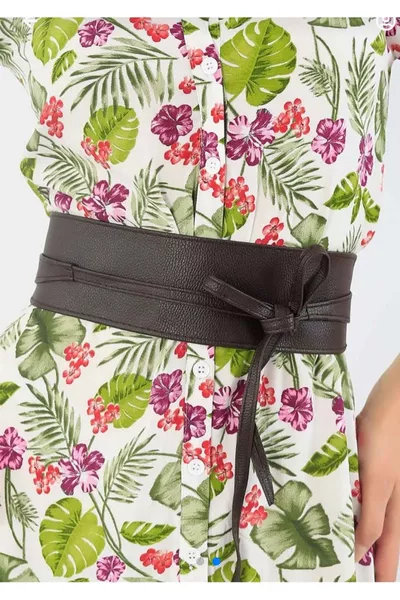 Ceinture Marron Foncé Spirale à Lacets