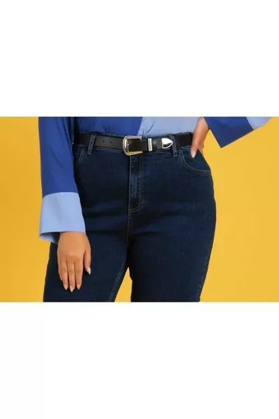 حزام من الجلد الصناعي بنقشة