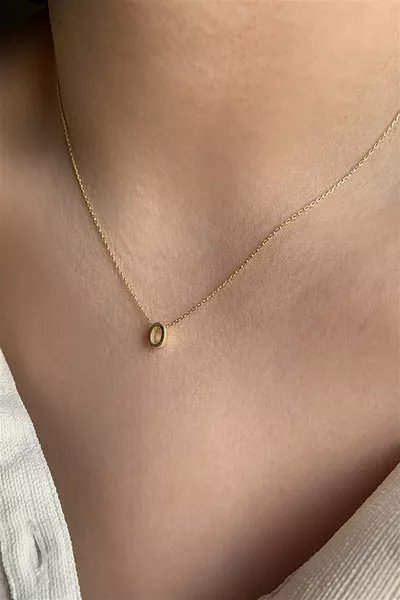 Adjustable Three-Dimensional O Letter Silver Necklace Length cm