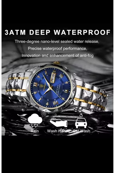 Original Stainless Steel Men's Luxury 1st Class Wristwatch