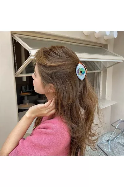 Turuncu Kenarlı Kemik Desenli Göz toka