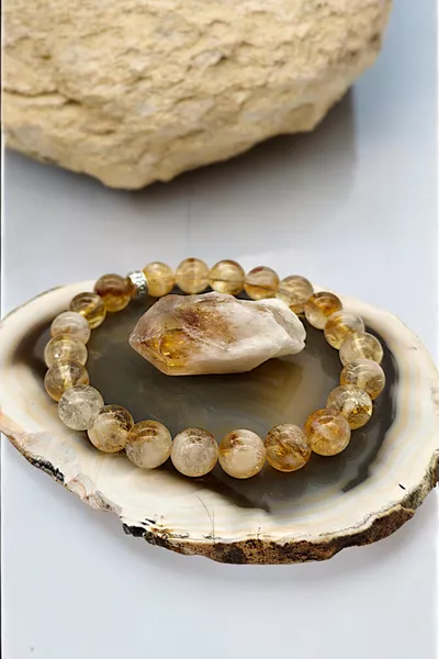 Citrine (with stone gift) Money, Abundance, Prosperity, Energy Genuine AA Natural Stone Bracelet 8 mm