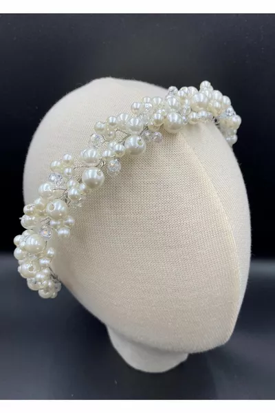 Completely Handmade Crystal-Stoned Stylish and Elegant Wedding and Engagement Bridal Tiara and Hair Accessory