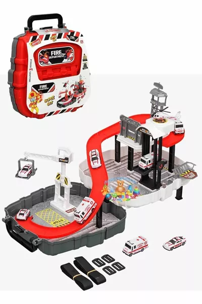 مجموعة ألعاب الجراج مع حقيبة ظهر، مسار الجراج المحمول، مجموعة الإطفاء