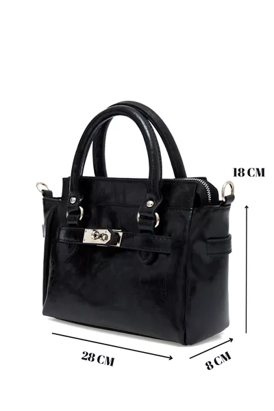 Kadın Siyah Yeni Sezon Tokalı Çapraz Askılı El Ve Omuz Çanta