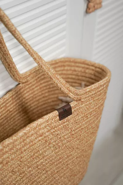 Natural Straw Jute Handwoven Beige-Cream Women's Beach Bag Beach Bag