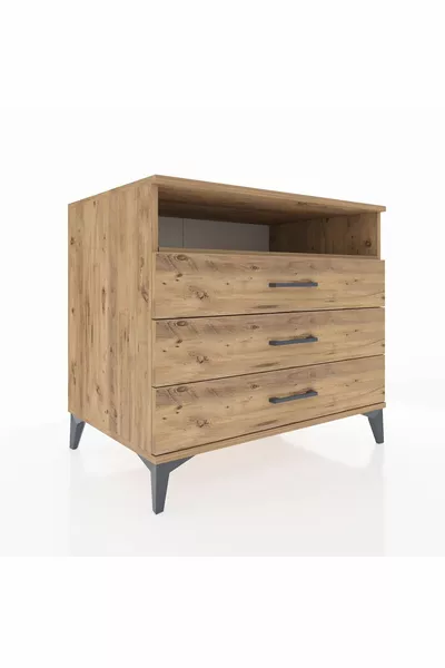 Kronos Kommode Met Eén Plank En 3 Lades Den-Hout