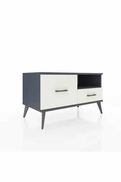 Hyperion Dresser Single Shelf 2 Drawers Anthracite-Anthracite/Stone Gray