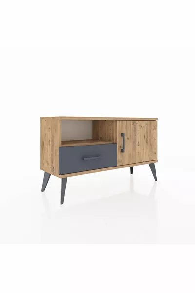 Arges Şifonyer 2 Raflı Tek Çekmeceli Tek Kapaklı  Çam-Çam/Antrasit