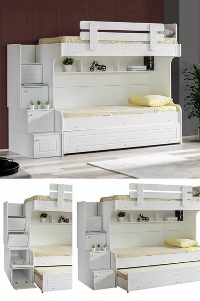 سرير بطابقين، سرير بطابقين مع درج