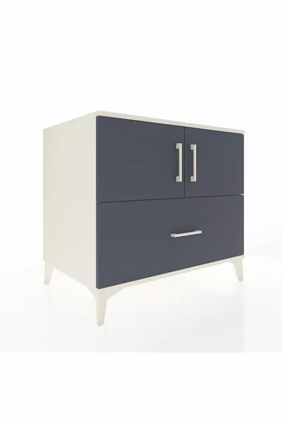 Kronos Dresser with 2 Shelves, 1 Drawer, 2 Doors Moonstone-Anthracite