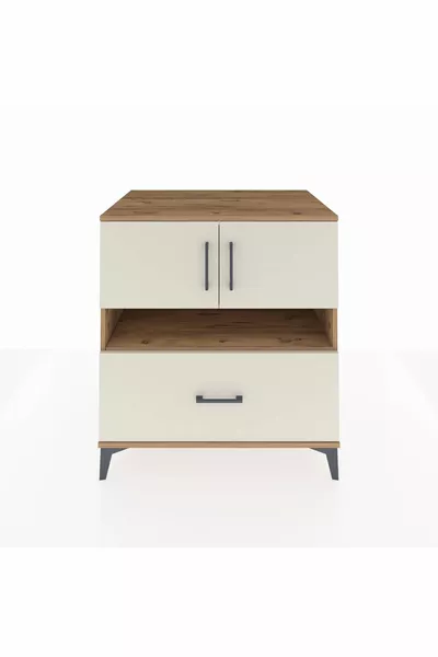 Кронос скрин с 3 рафта, 1 чекмедже и 2 врати, бор-дъб