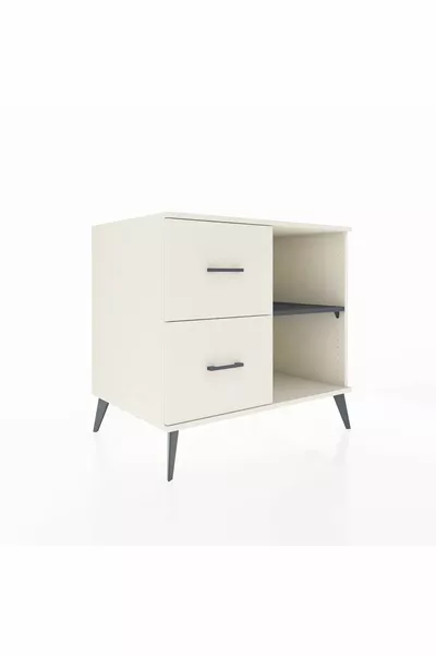 Kronos Dresser Single Shelf 2 Drawers Moonstone-Anthracite/Moonstone