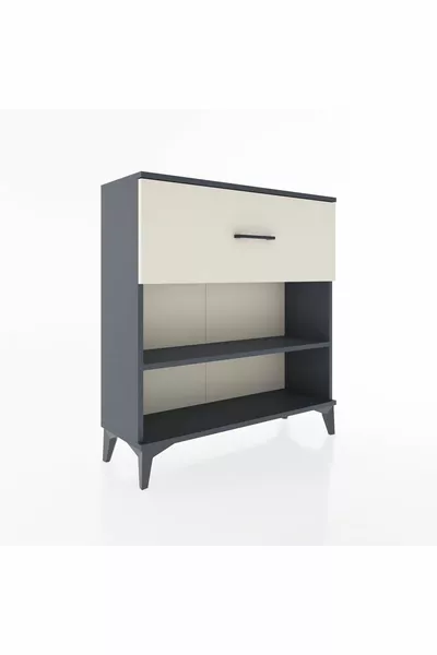 Arges Dresser Single Shelf Single Drawer Anthracite-Ayataş