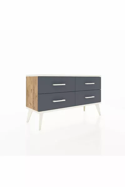 Arges Kast met 4 Planken Den/Ambachtsteen/Antraciet