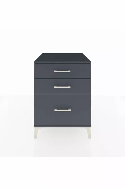 خزانة جانبية كرونوس بثلاثة أدراج أنثراسايت-أنثراسايت