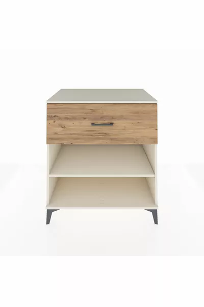 خزانة كرونوس بدرج واحد ورف واحد - حجر القمر والصنوبر