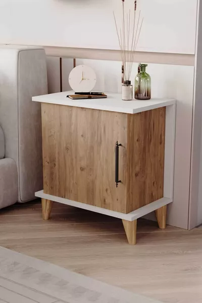 هوم إندا أديلّا رفلي كومودين حديث من خشب الصنوبر الأطلسي