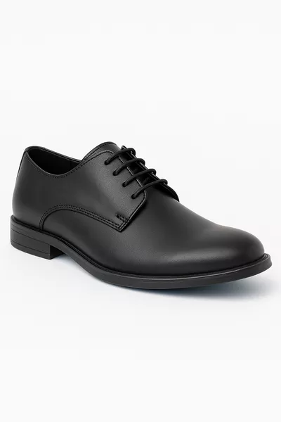 Boys' Derby Classic Oxford Matte Black Lace-Up Shoes