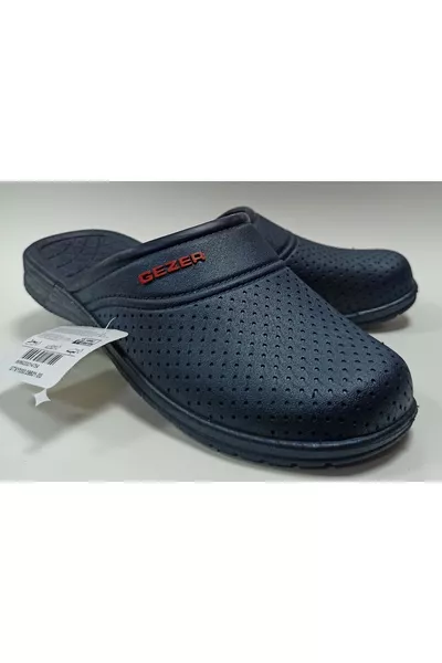 Chaussures de bain en plastique antidérapantes bleu marine, fermées à l'avant, pour salle de bain, lavabo, balcon, terrasse, jardin