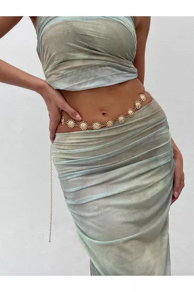 حزام سلسلة للجسم والخصر والفساتين والبناطيل والتنانير بتفاصيل شمسية