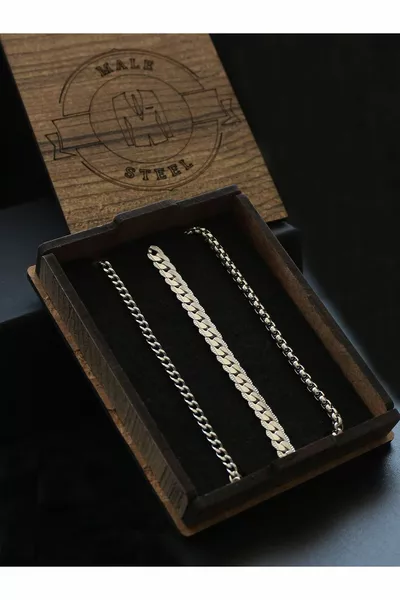 Набор стальных браслетов, не тускнеет, в специальной коробке