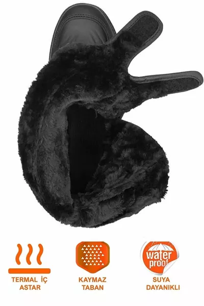حذاء ثلجي للجنسين بنعال مضاد للانزلاق وفرو داخلي حراري يحافظ على الدفء حذاء نسائي ثلجي 