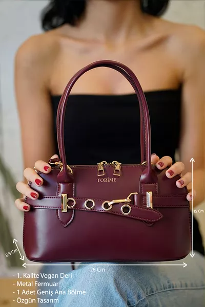 Borsa a tracolla da donna in pelle vegana con dettaglio a fascia – Elegante e versatile